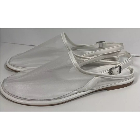 NWOT NEW Zara Sheer Mesh Mules, White - Picture 2 of 5